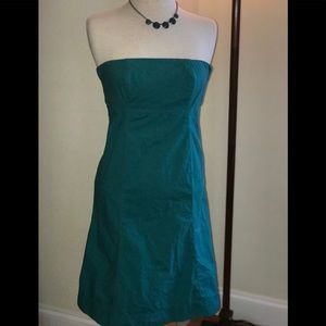 🌊 Ocean Blue Green A-Line  strapless Dress Gap